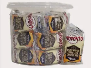 Doce de Leite recheado com Chocolate – No Ponto – 50 g– Pote c/ 20 unid